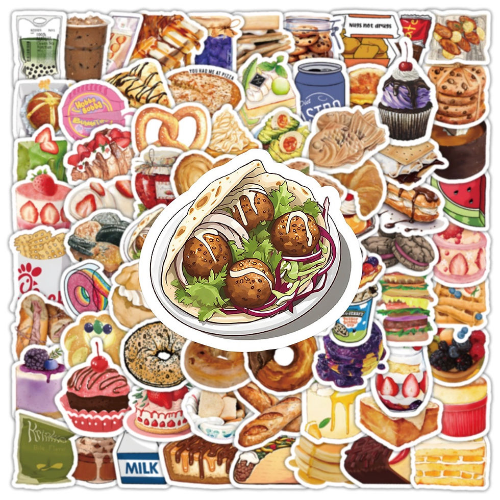 Thumbnail: 100PCS Realistic Candy Drinks Desserts Bread Snack Packs Graffiti Stickers for H