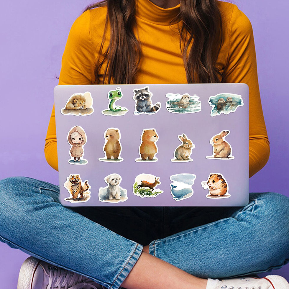 Thumbnail: 50Pcs Watercolor Animal Illustration Stickers DIY Suitcase Skateboard Laptop Lug