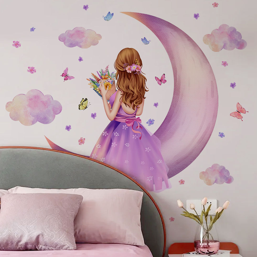Thumbnail: Cute Butterfly girl flower living room decorative stickers Girl Room Children be
