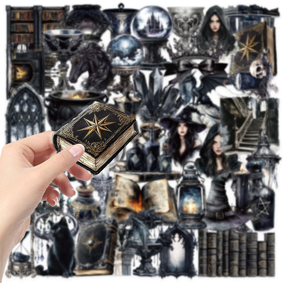 Thumbnail: 50pcs Retro Magic Stickers Cool Transparent PET Decals For Luggage Guitar Laptop