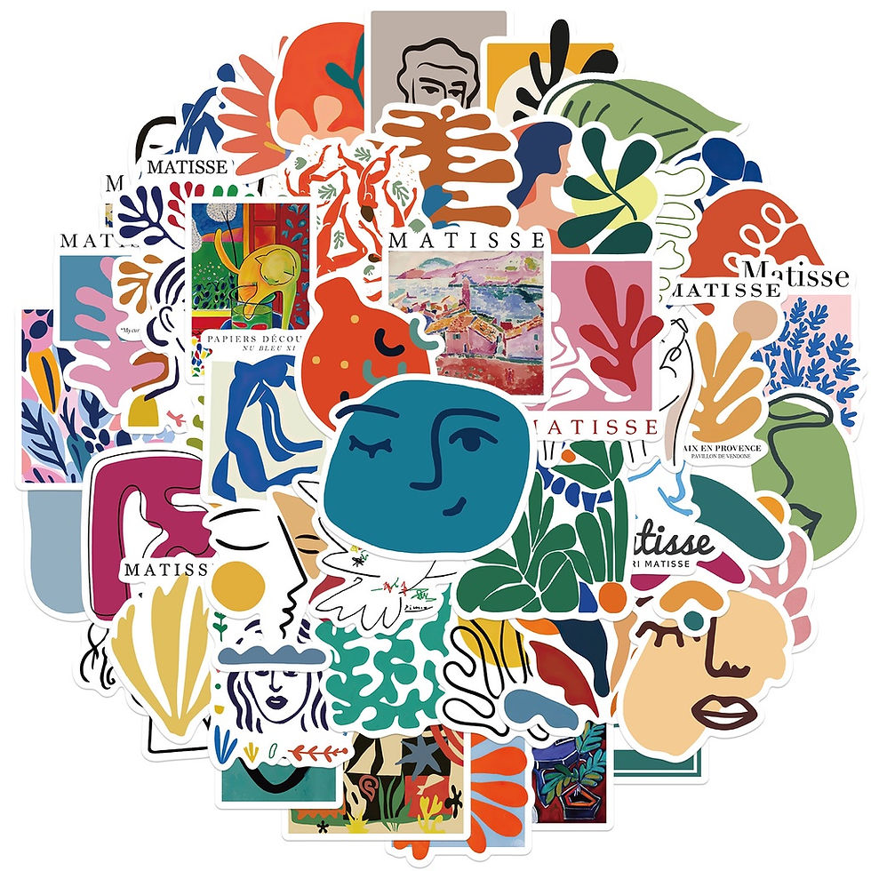 Thumbnail: 50PCS Matisse Style Landscape Painting Waterproof Graffiti Stickers for Helmet B