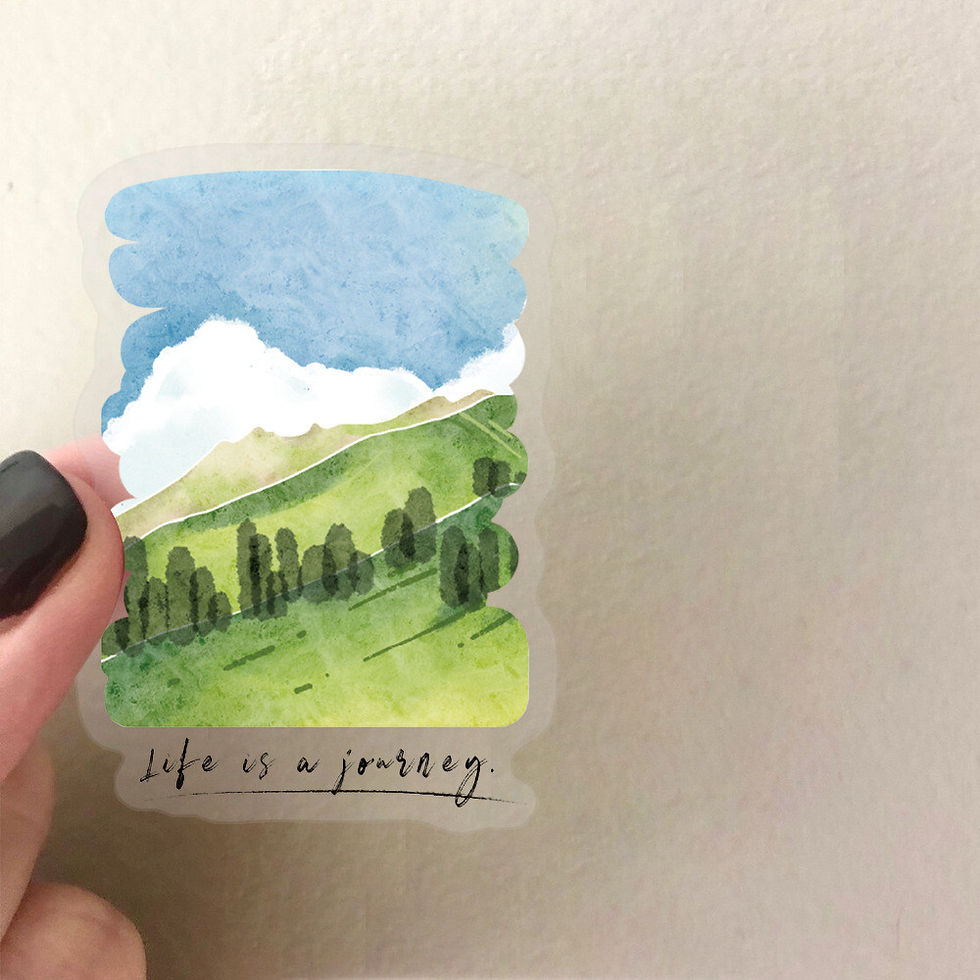 Thumbnail: 50PCS Transparent INS Mountain & Sea Painting Sticker Pack - Waterproof Clear PE