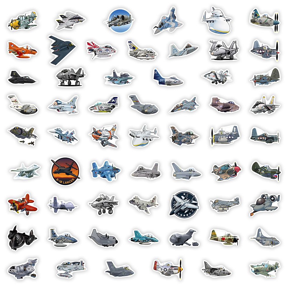 Thumbnail: Cute Cartoon Fighter Jet Airplane Stickers Vinyl DIY Toys Decorative Waterproof 