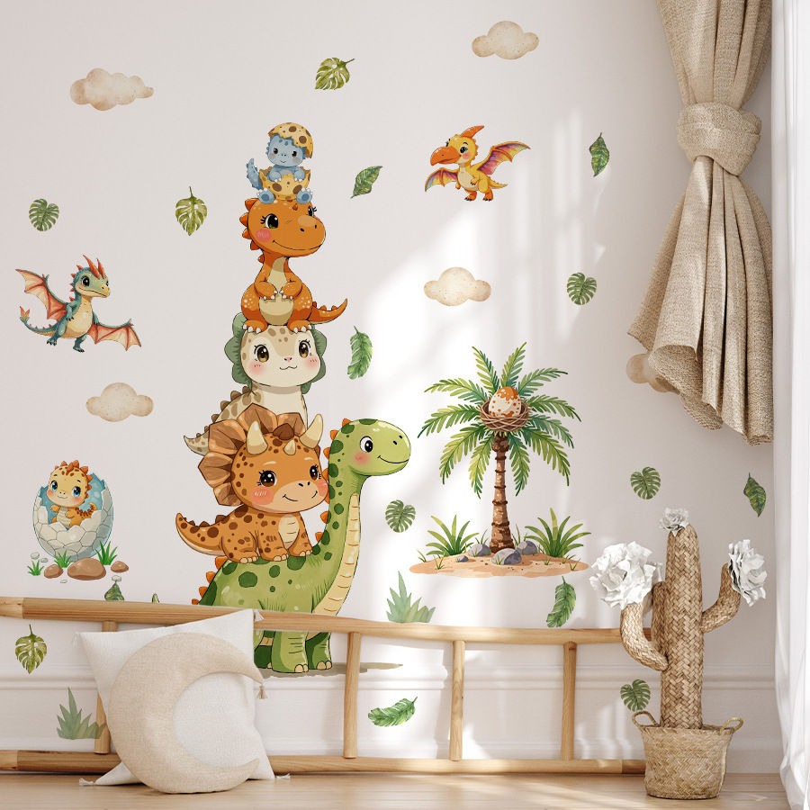 Thumbnail: Cartoon Dinosaur Park Wall Stickers For Children's Room Baby Room Bedroom Living