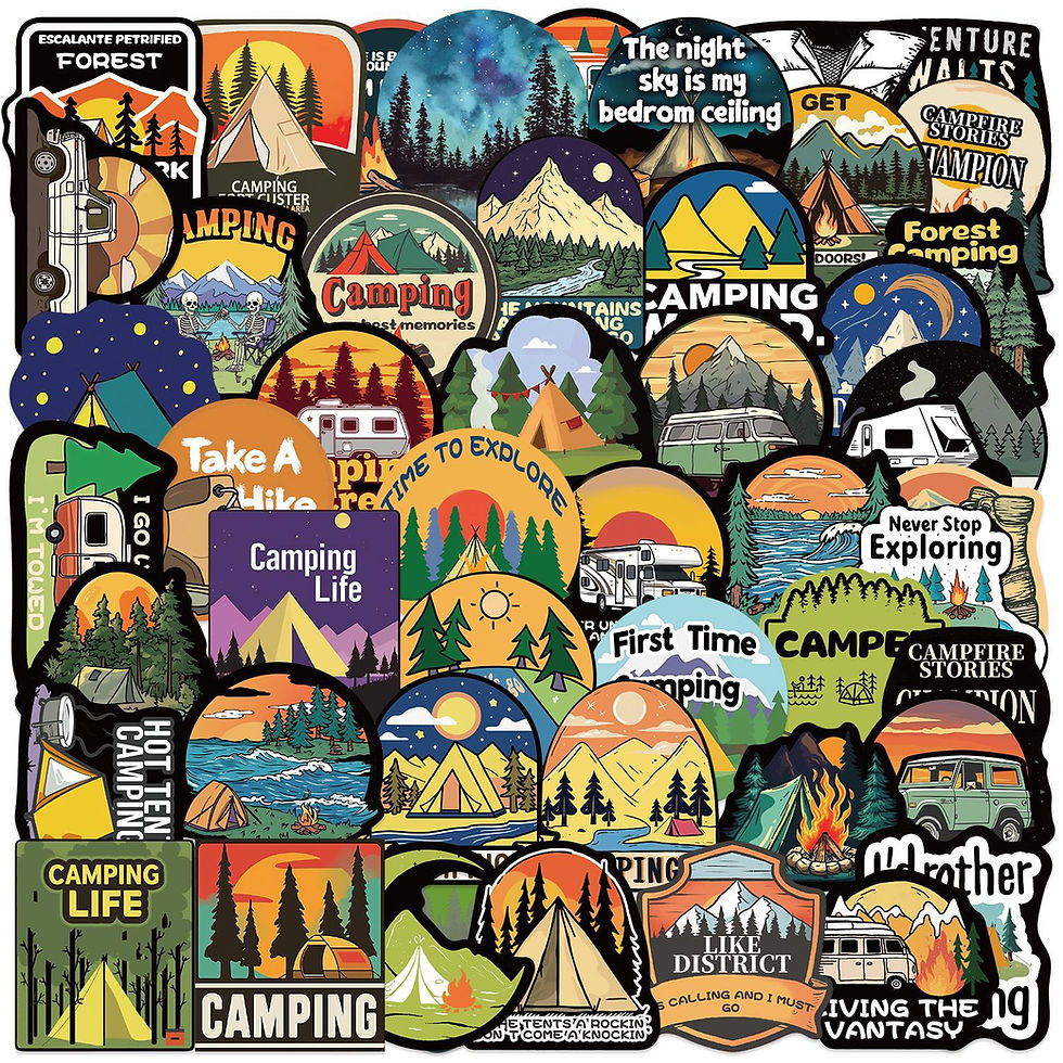 Thumbnail: 50-100PCS Cartoon Camping Creative Graffiti Stickers Decoration DIY Notebook Pho