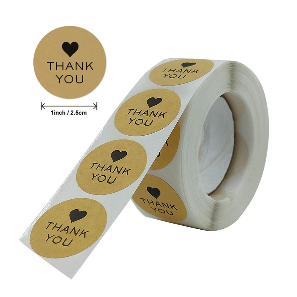 Thumbnail: 100-500 Round Natural Kraft Paper Hand Stickers Scrapbook Stickers Packaging Tha