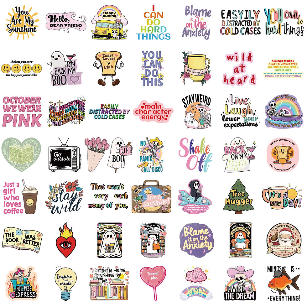 Thumbnail: 50PCS Mix Creative Inspirational Quotes Sticker Harajuku Aesthetic Scrapbooking 