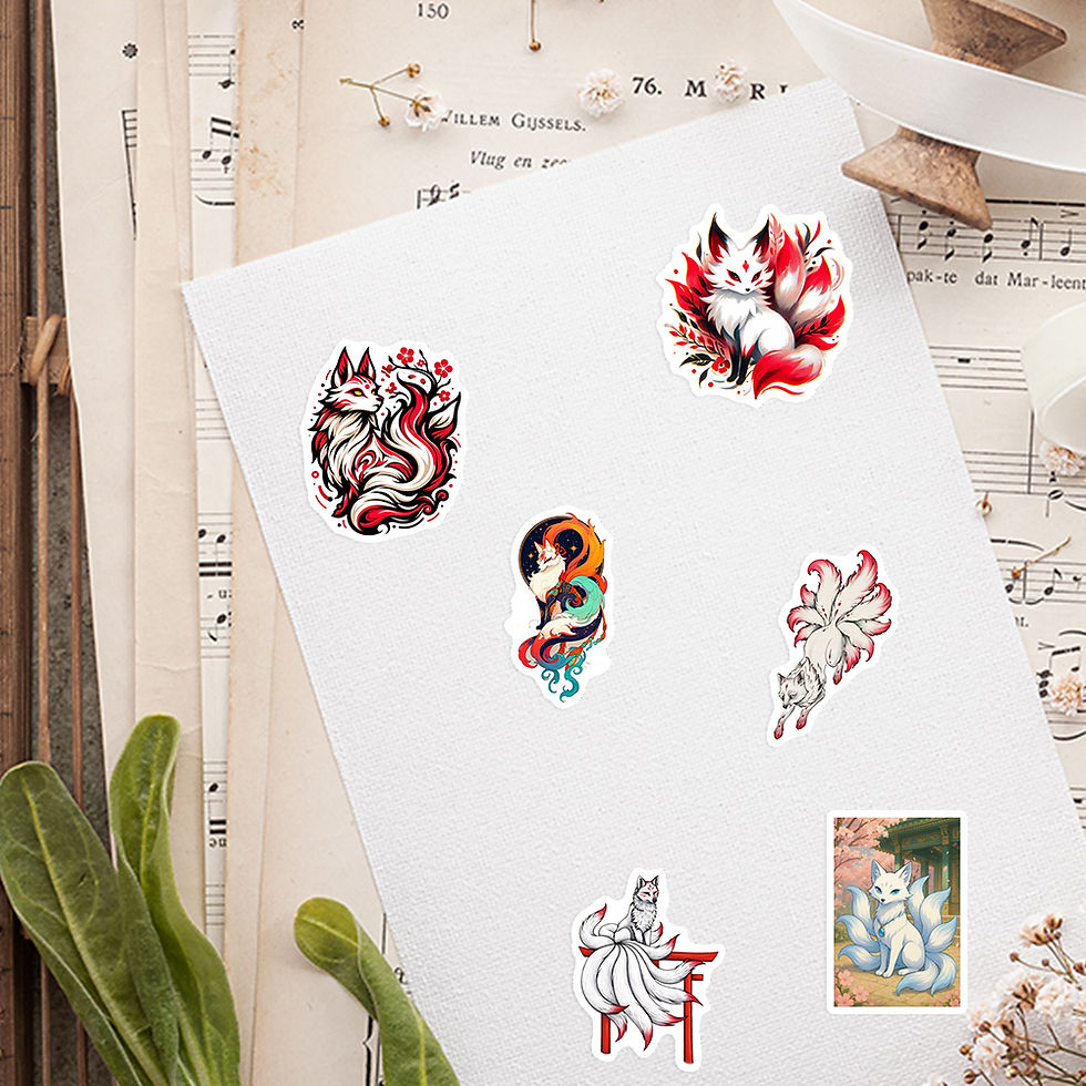 Thumbnail: Japanese Fantasy Legend Nine Tailed Fox Stickers Waterproof Vinyl Decal DIY Gift