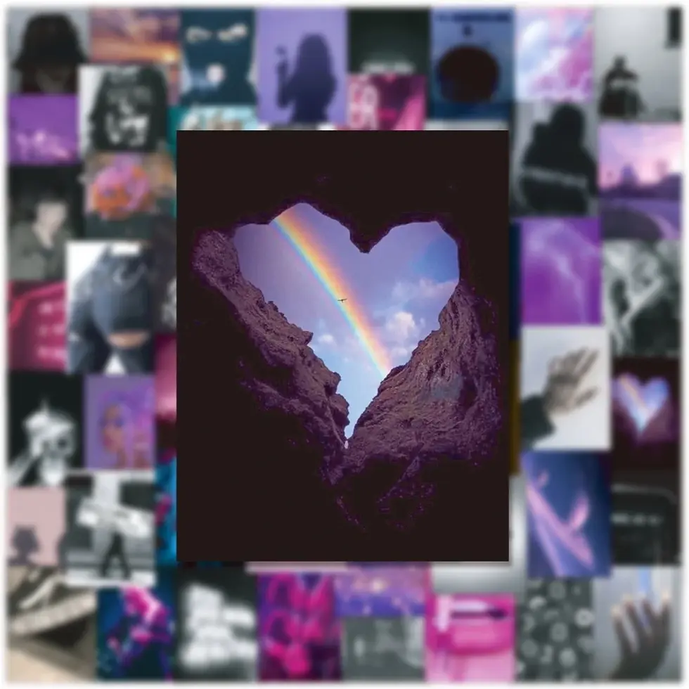 Thumbnail: 50PCS Purple Black Posters Personalized and Creative Waterproof Graffiti Sticker