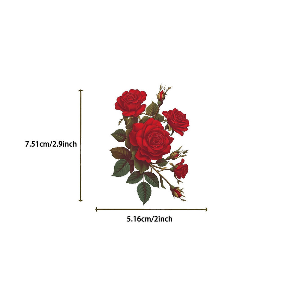 Thumbnail: 50PCS Transparent Vintage Red Rose Sticker Pack Waterproof Clear PET for Scrapbo