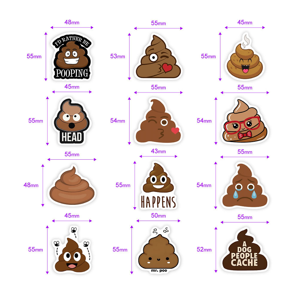 Thumbnail: Humor Cartoon Poop Vinyl Stickers Prank Gag Waterproof Decal for DIY Junk Journa