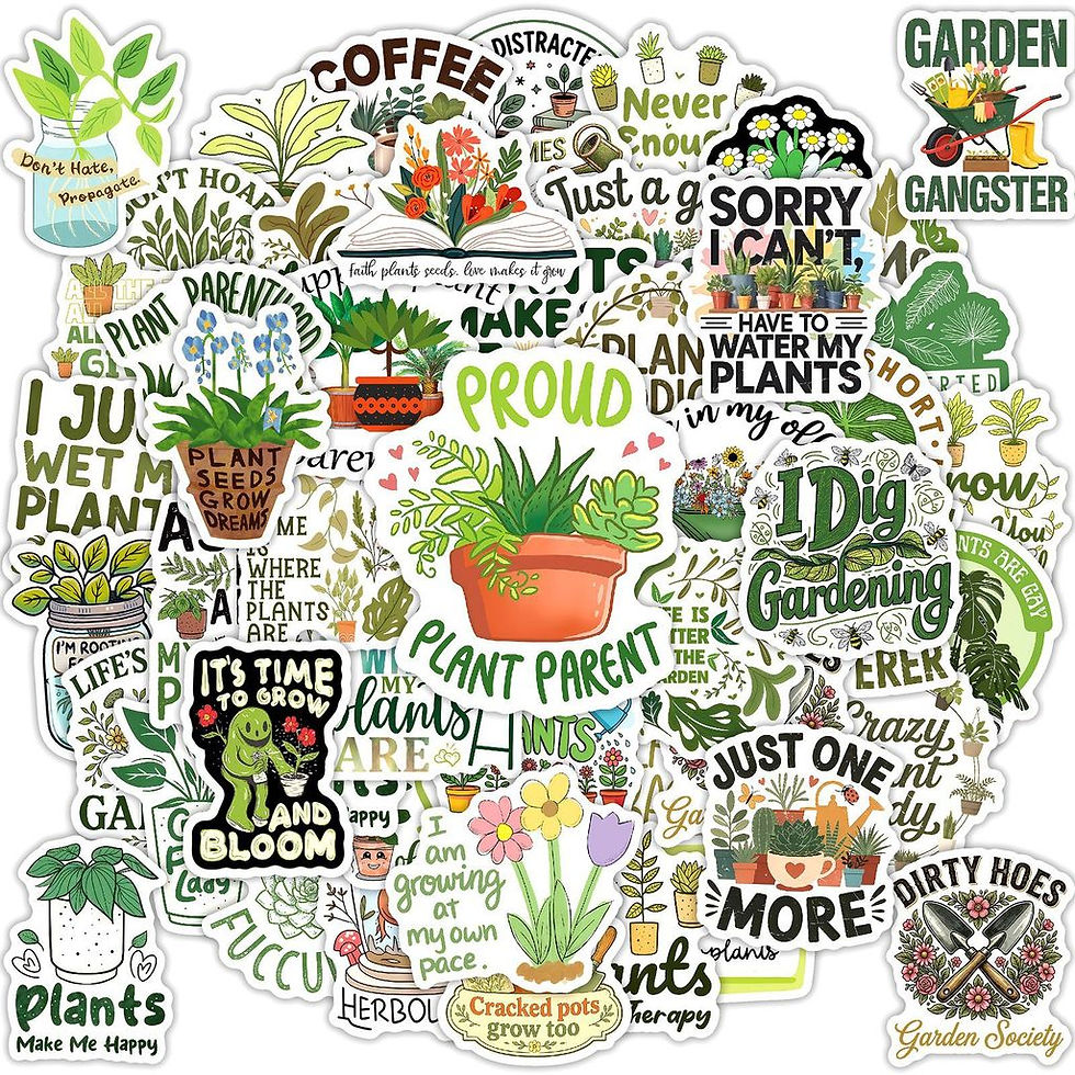 Thumbnail: 50Pcs Green Plant Inspirational Slogan Stickers Waterproof Decals for Desk Skate