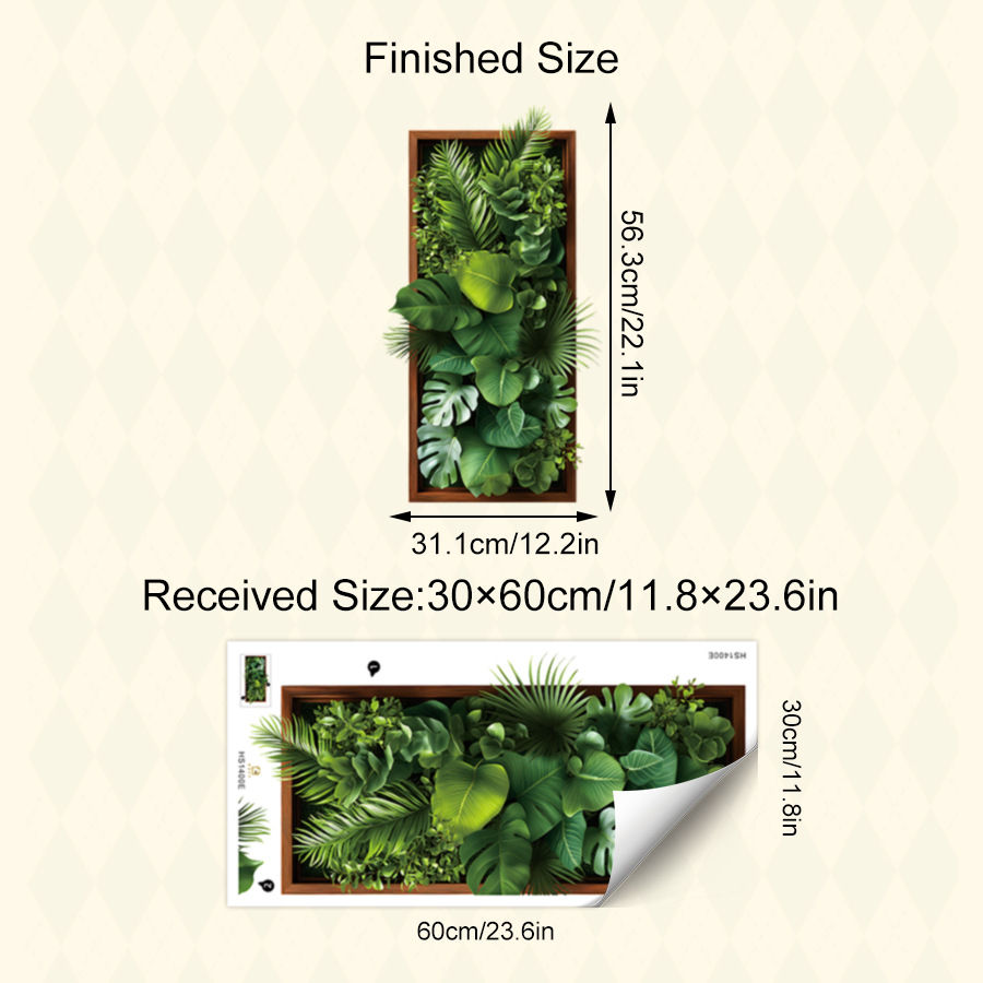 Thumbnail: 3D Green Plant Wall Sticker Creative Stickers Living Room Sofa Bedroom Backgroun
