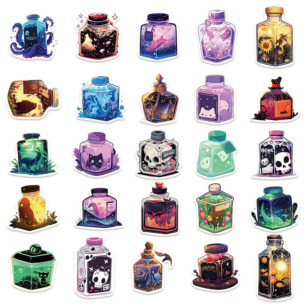 Thumbnail: 50-Piece Cute Magic Juice Stickers - Decorative Decals for Notebooks, Laptops, J