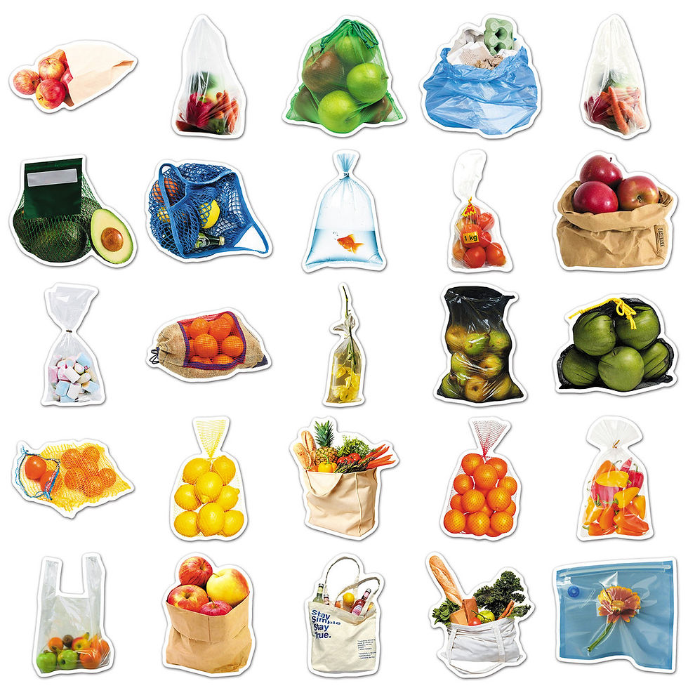 Thumbnail: 50 Pcs Bagged Realistic Fruit & Vegetable Stickers - Creative Graffiti Decor for