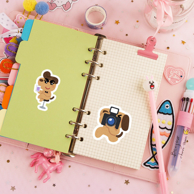 Thumbnail: 40 Pcs Cheerful Cartoon Animal Interaction Stickers Party Music-Themed Decals fo