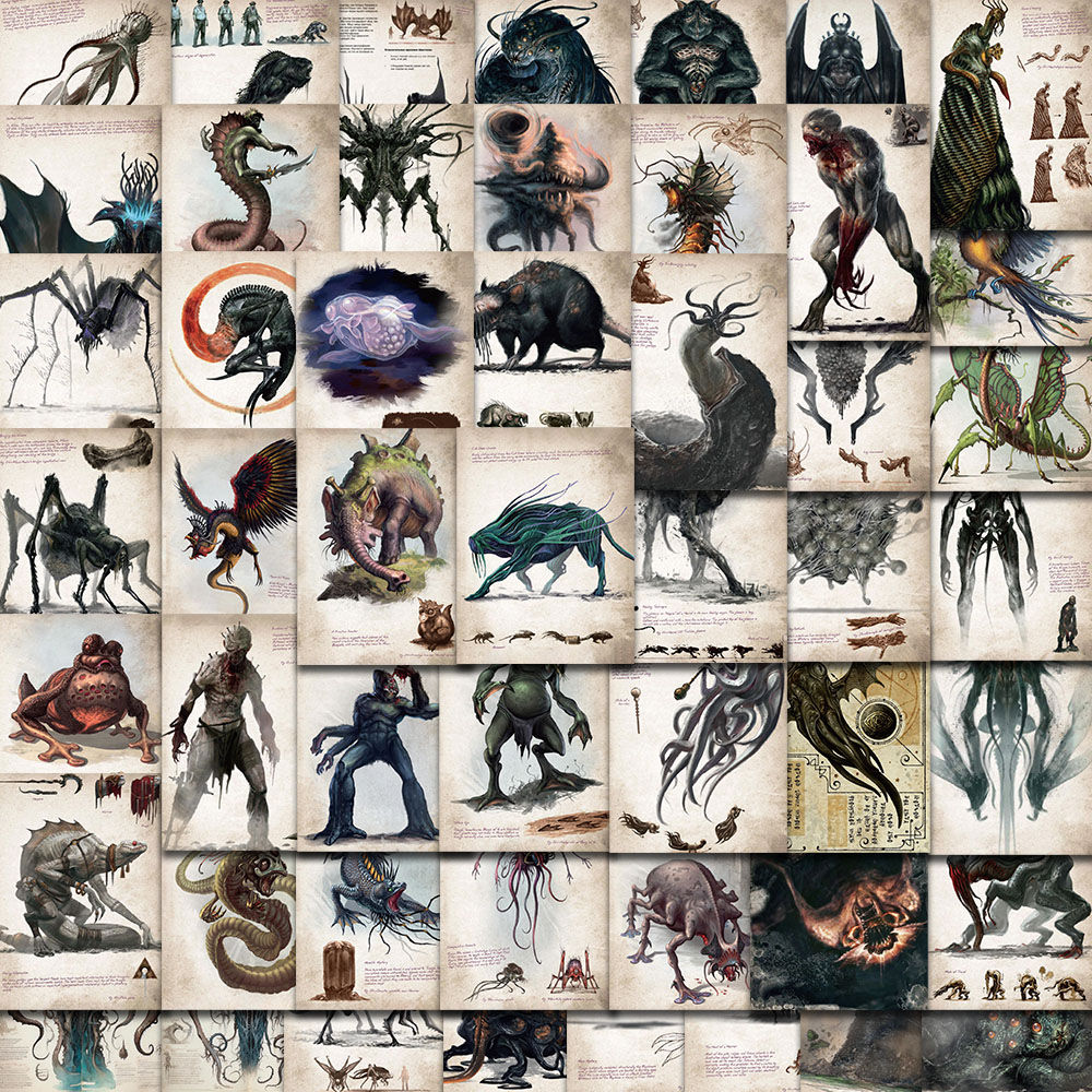 50PCS Cthulhu Mythical Monster Stickers Laptop Luggage Living Room Cartoon Skate