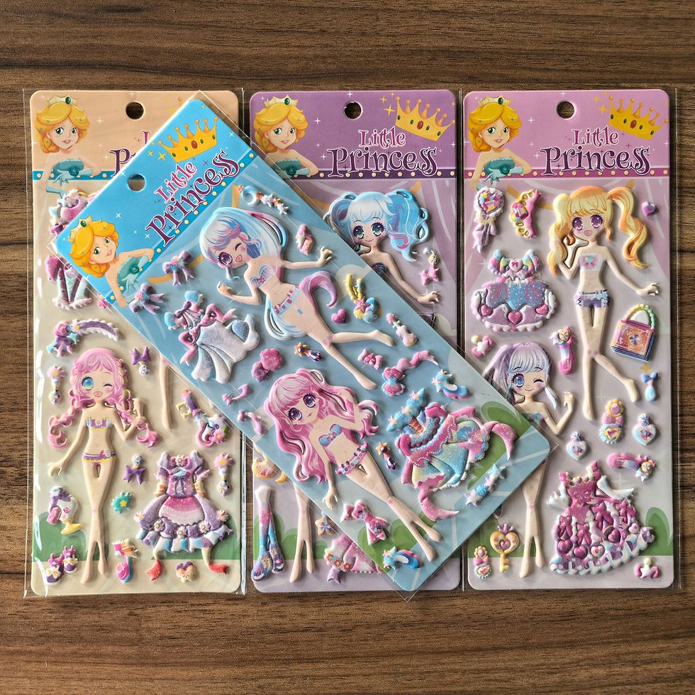 Thumbnail: 4Sheets Little Princess Dress-Up Stickers Cute Cartoon Princess Decals for DIY C