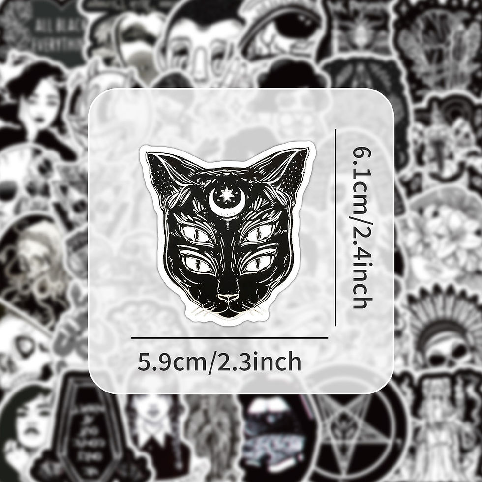 Thumbnail: 52Pcs Black & White Gothic Punk Stickers for DIY Journal Laptop Decoration Recor