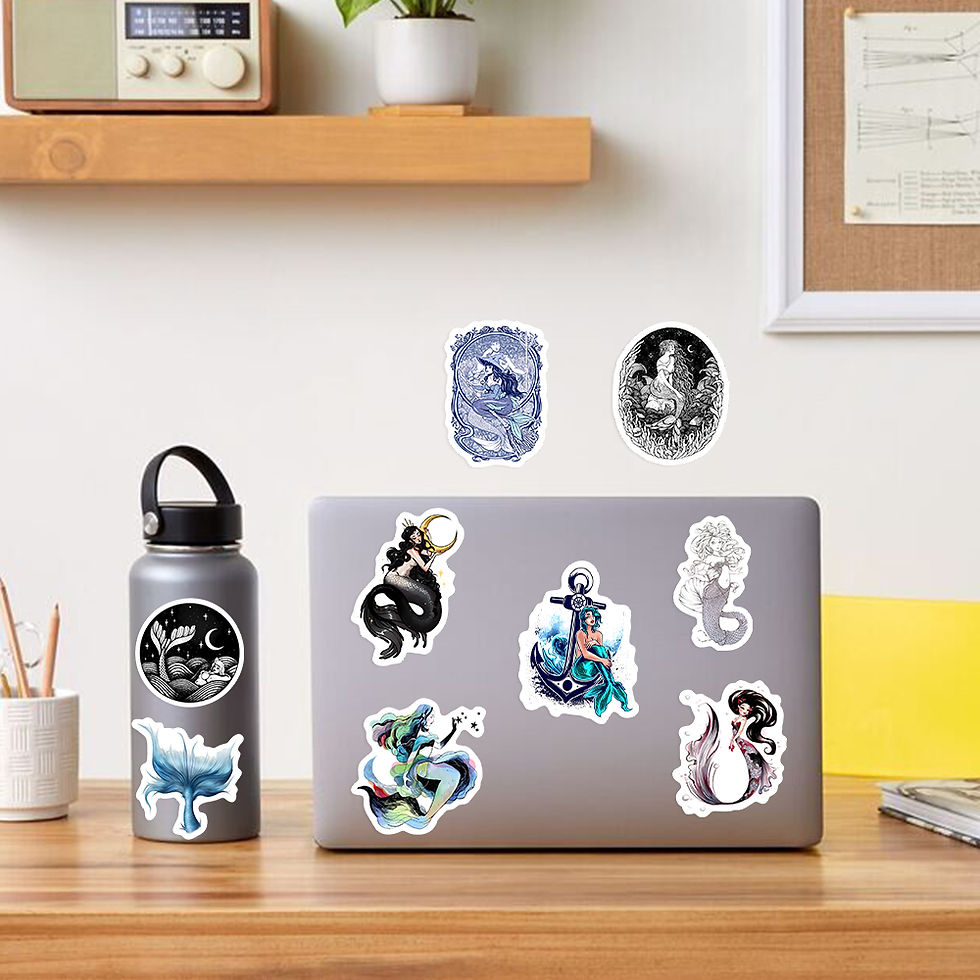 Thumbnail: Kawaii Cute Mermaid Stickers Cartoon Cool Girl Decals Childs Toys for Laptop Pho