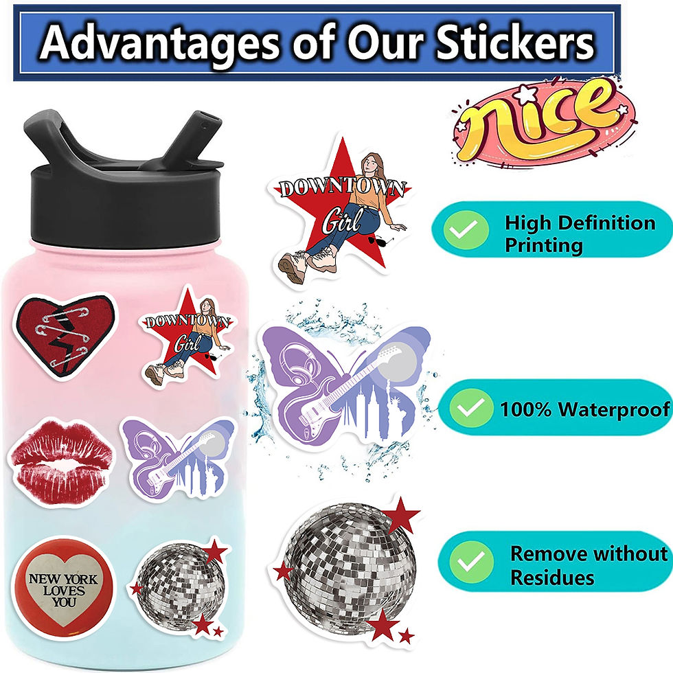 Thumbnail: 50PCS Downtown Y2K Girls Graffiti Stickers Decals DIY Decoration Notebook Skateb