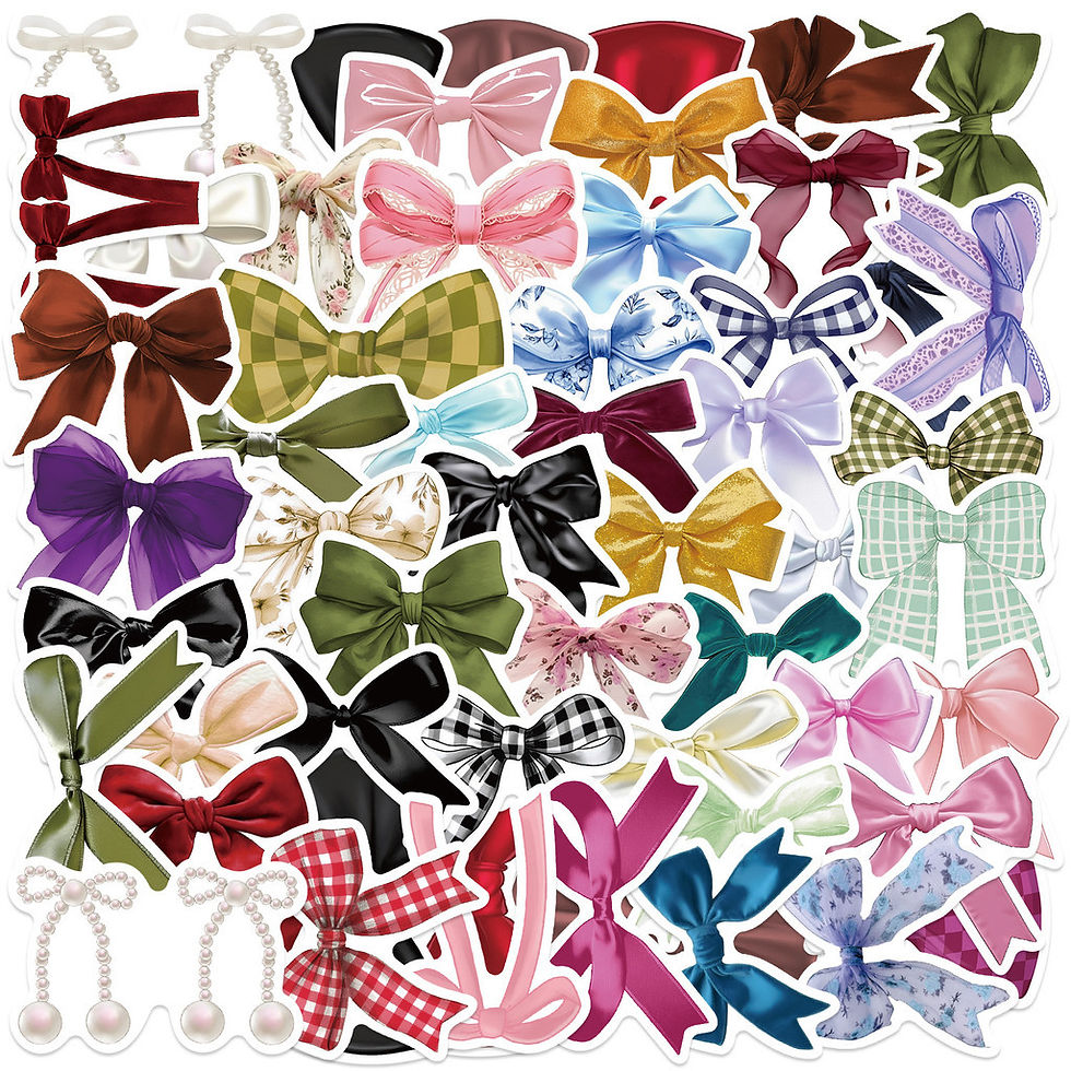 Thumbnail: Waterproof Bowknot Stickers (50Pcs) Cartoon Doodle Decals for Guitar Notebook Su