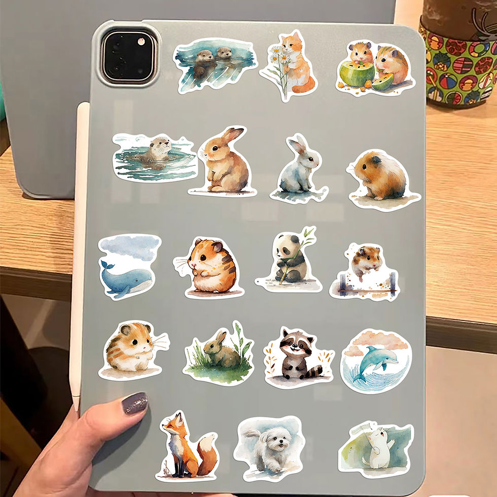 Thumbnail: 50Pcs Watercolor Animal Illustration Stickers DIY Suitcase Skateboard Laptop Lug