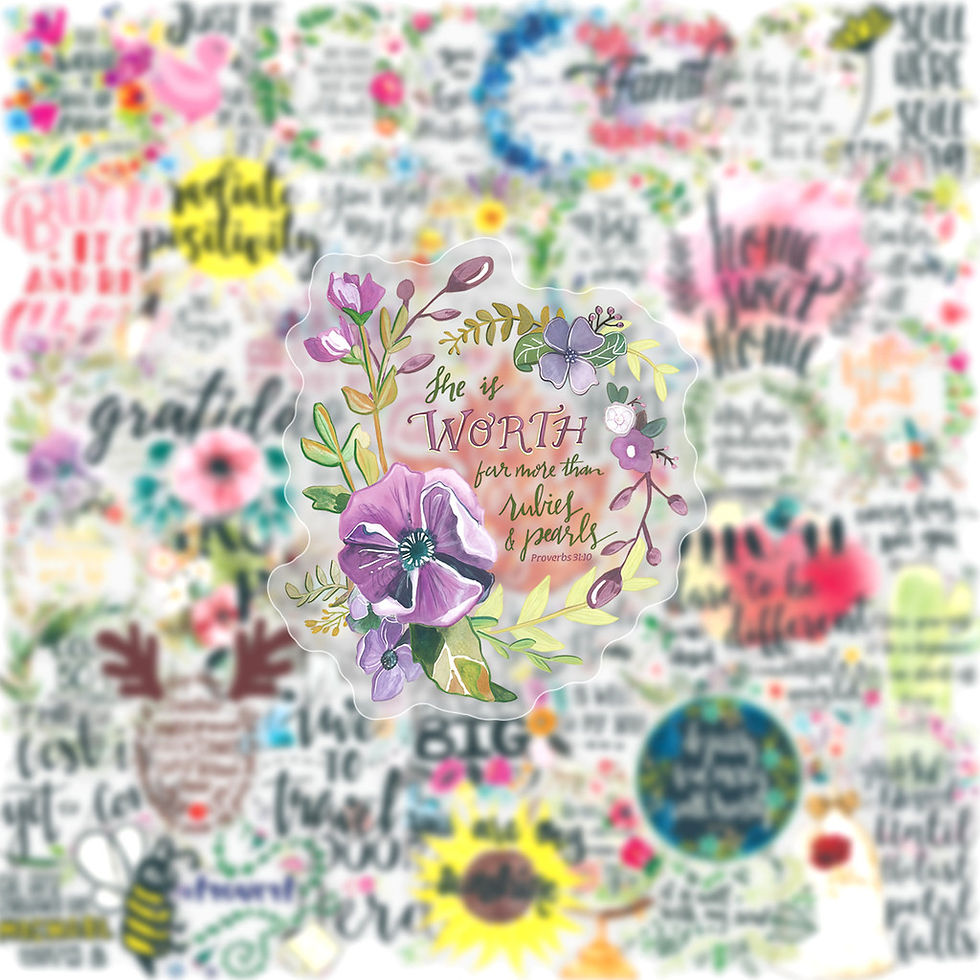 Thumbnail: 50 Pcs Fresh Literary Inspirational Stickers Waterproof PET Graffiti Decals for 