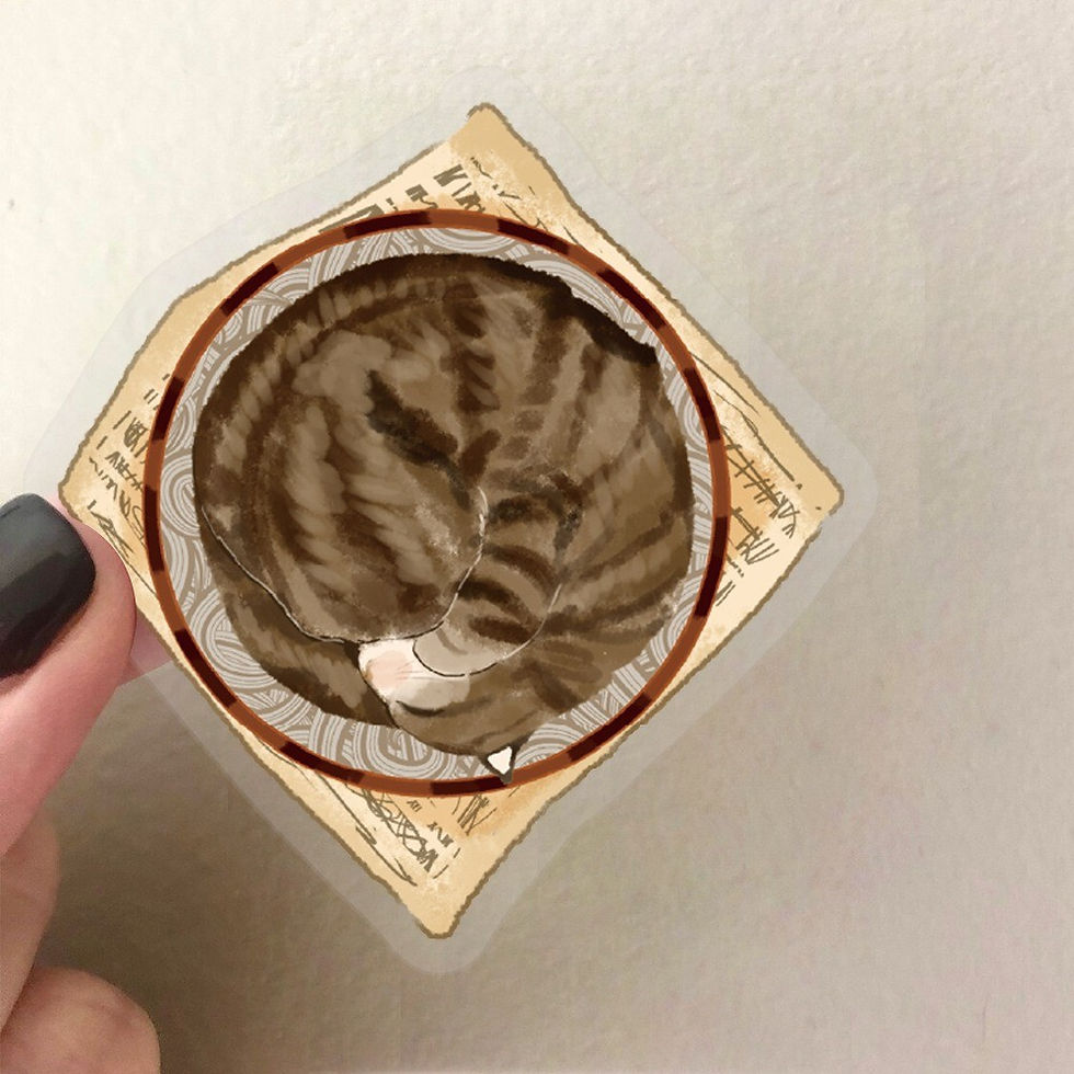 Thumbnail: 50-Piece Cartoon Magic Cat Café Stickers - DIY PET Transparent Decor for Phone 