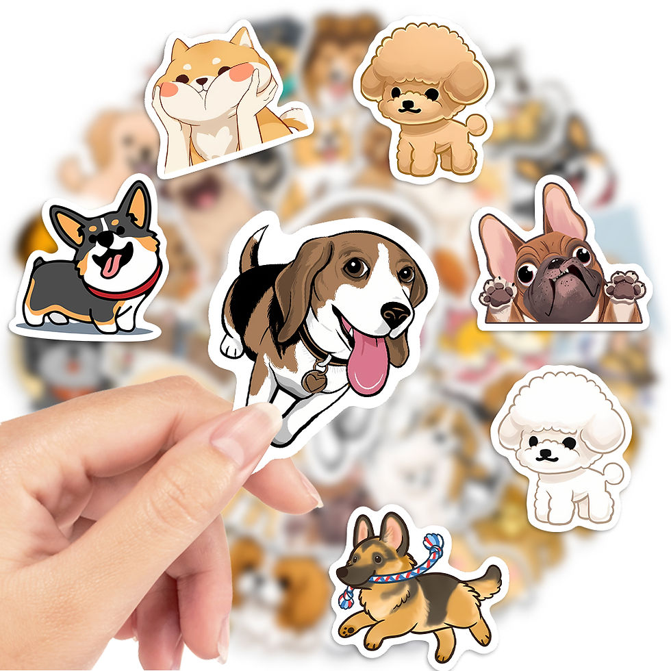 Thumbnail: Kawaii Mixed Cartoon Dog Stickers Cute Animals DIY Toys Skateboard Laptop Cup Bi