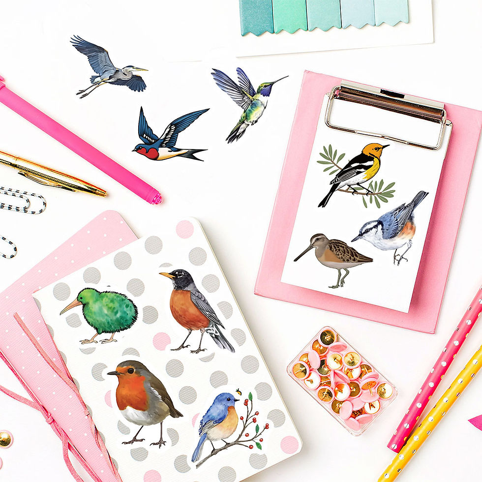 Thumbnail: 500PCS Bird Roll Stickers Notebook Phone Graffiti Coffee Scrapbooking Y2K Art La