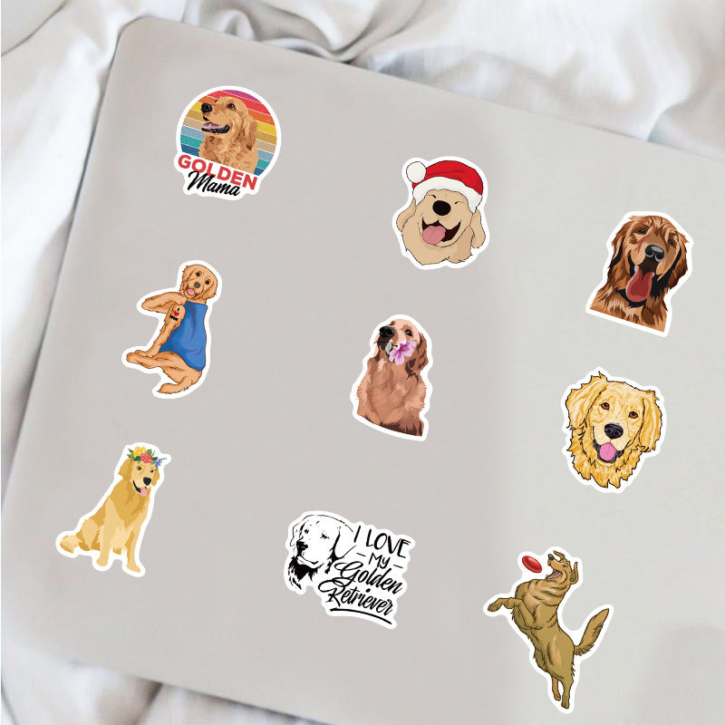 Thumbnail: 50PCS Golden Retriever Sticker Nostalgia Graffiti Y2k Fashion Scrapbooking Lapto