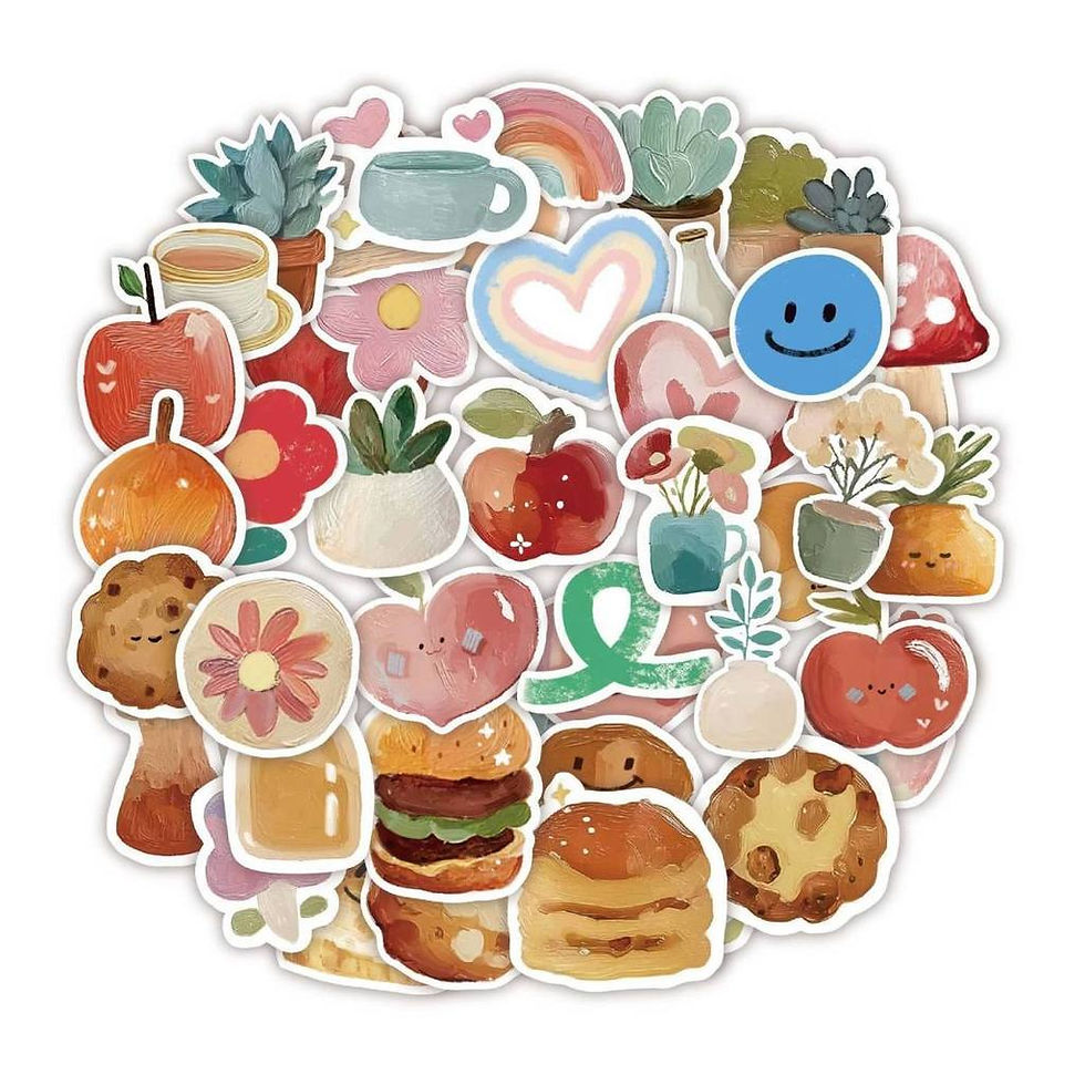Thumbnail: 60Pcs Retro Oil Painting Cartoon Stickers Waterproof Decals for Luggage Laptop P