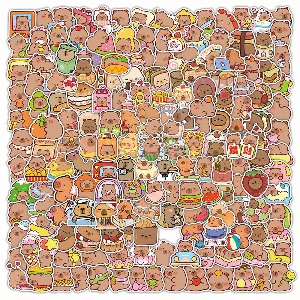 206PCS Capybara Stickers - Ideal for DIY Decor on Luggage, Notebook & Daily Item