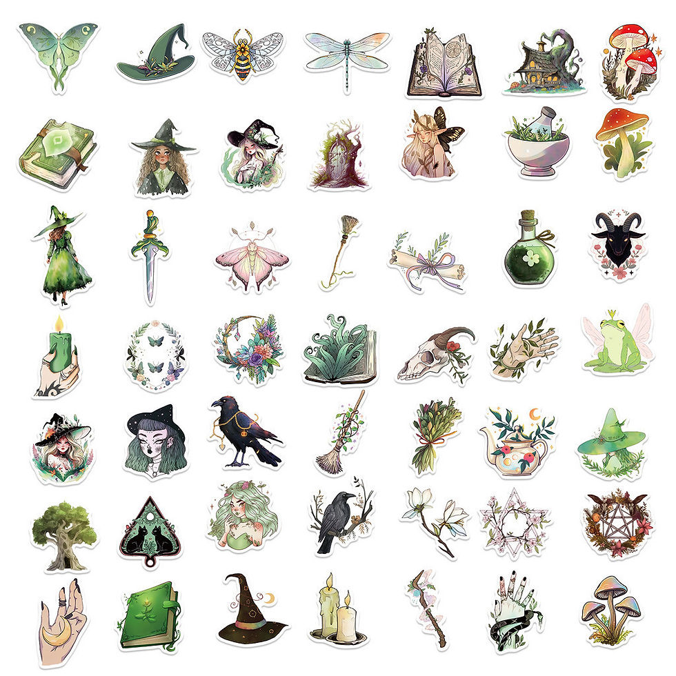 Thumbnail: 50PCS Cartoon Forest Witch Waterproof Graffiti Stickers for Helmet Bicycle Hand 