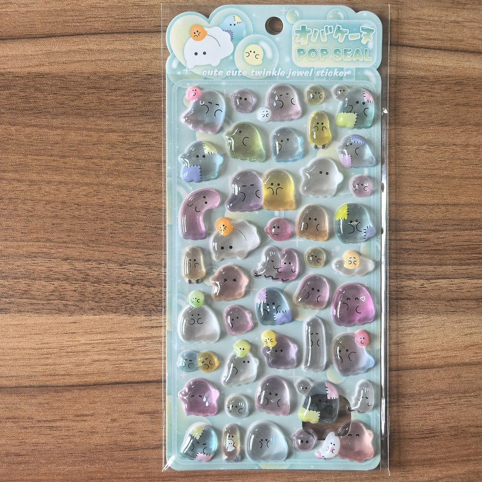 Thumbnail: 4 Pcs Cute Transparent Pop Seal Stickers - Adorable Decor for Journals, Phones &