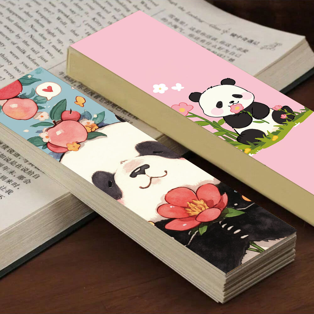 30PCS Cute Panda Bookmark Reading Books Suitcase Annotated DIY Phone Stationary