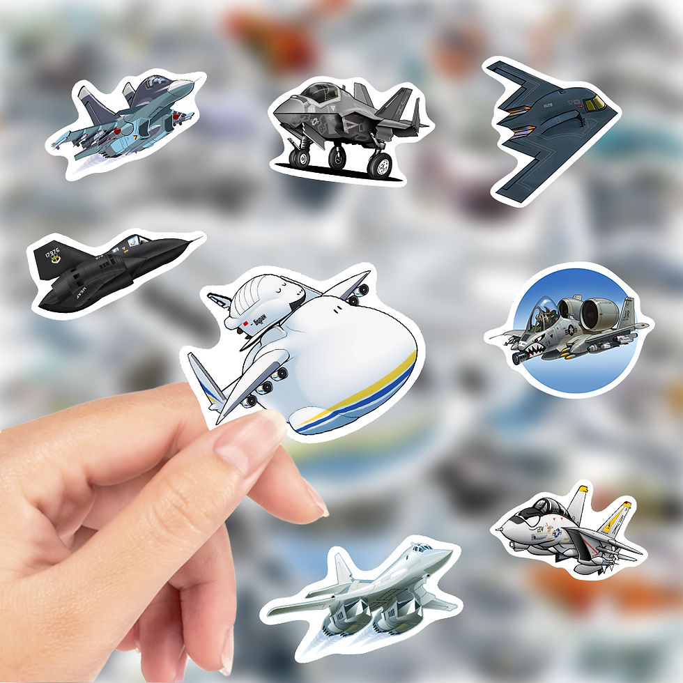 Thumbnail: Cute Cartoon Fighter Jet Airplane Stickers Vinyl DIY Toys Decorative Waterproof 