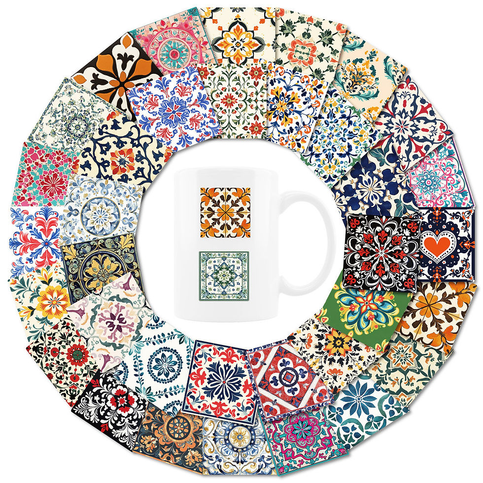 Thumbnail: 50Pcs Original Vintage Art Tile Sticker DIY Waterproof Decal for Fridge Skateboa