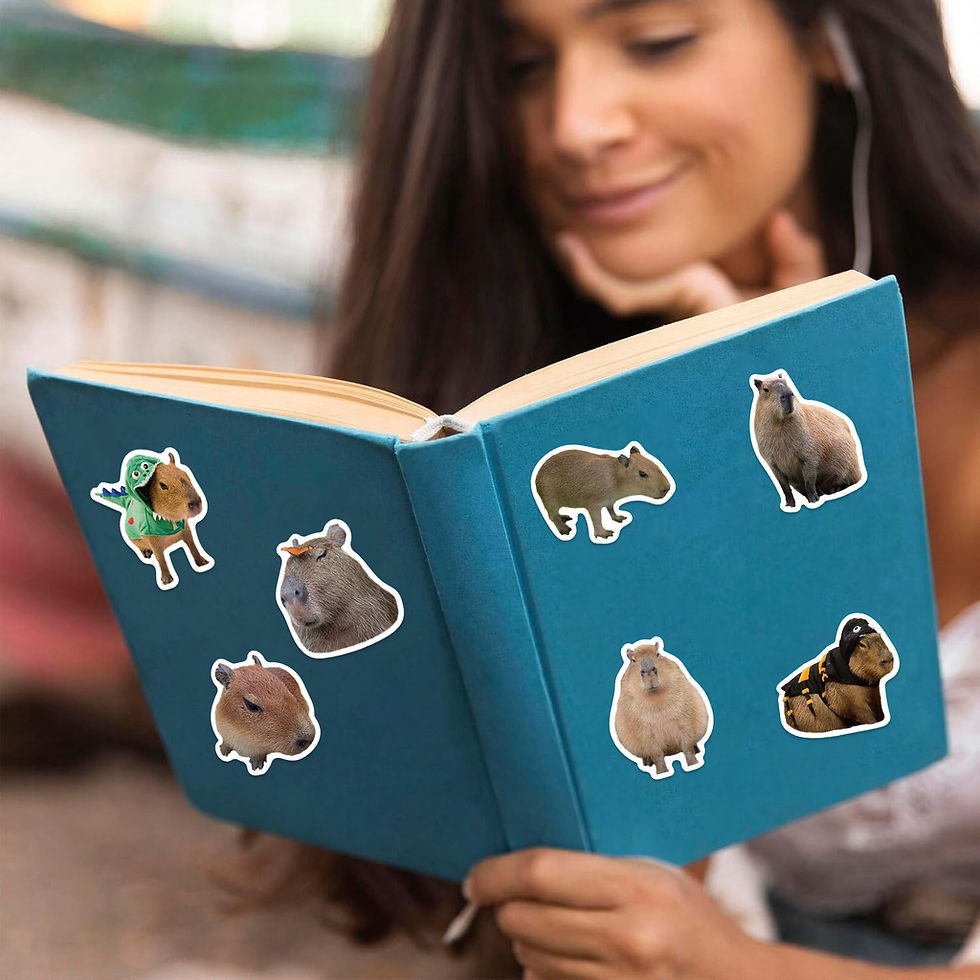Thumbnail: 50Pcs Cartoon Capybara Graffiti Stickers - Waterproof Decor for Guitars, Noteboo