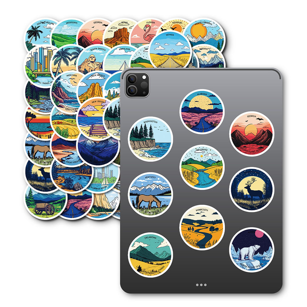 Thumbnail: 50PCS Landscape Architecture Graffiti Stickers Water Cup Flat Waterproof Decorat