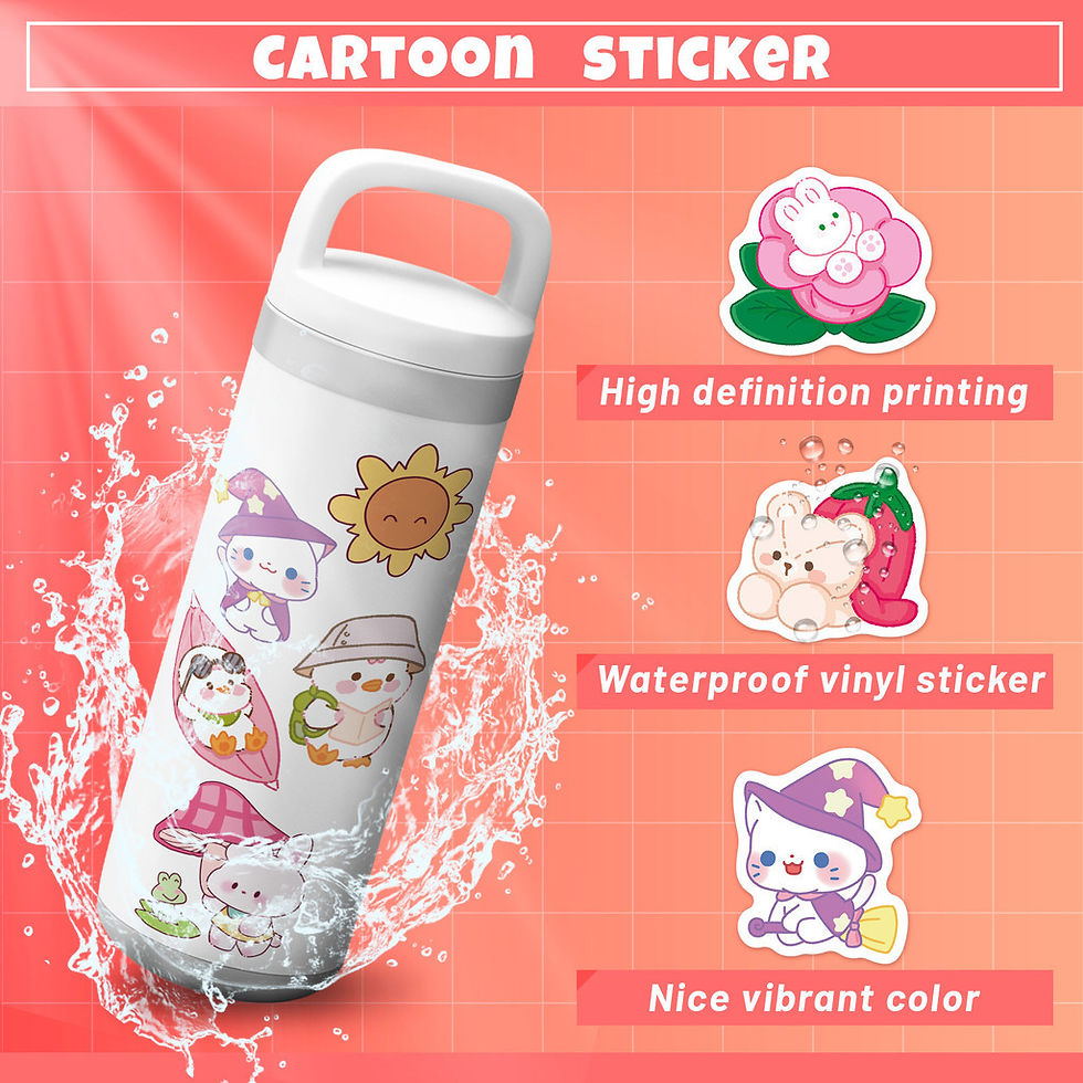 Thumbnail: 100 Pcs Cute Cartoon Cat Stickers - Korean Style Girlish Ins Cartoon Journal Sti