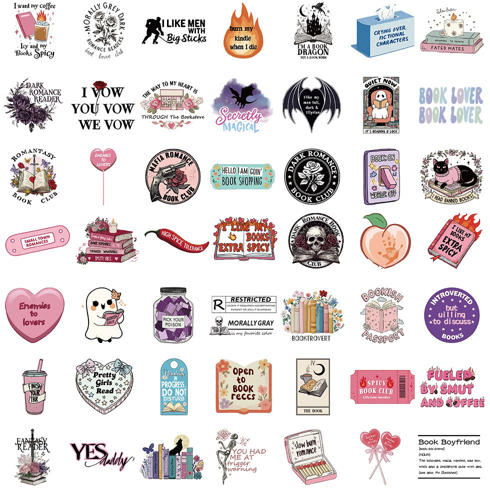 Thumbnail: 50PCS Read Stickers Laptop Luggage Nostalgia Aesthetic Graphic Stationery Phone 
