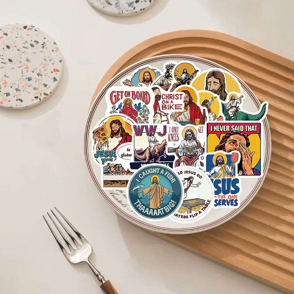 Thumbnail: 50PCS Sticker Funny Jesus Print Suitcase Laptop Graffiti Waterproof Decorative C