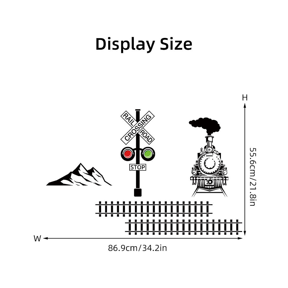Thumbnail: Creative Steam Train Railway Silhouette Simple Ins Style Stickers PVC Decorative