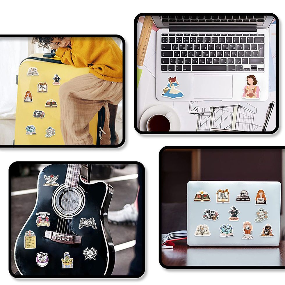 Thumbnail: 50Pcs Cartoon Bookish Graffiti Stickers - Waterproof DIY Decor for Guitars, Note
