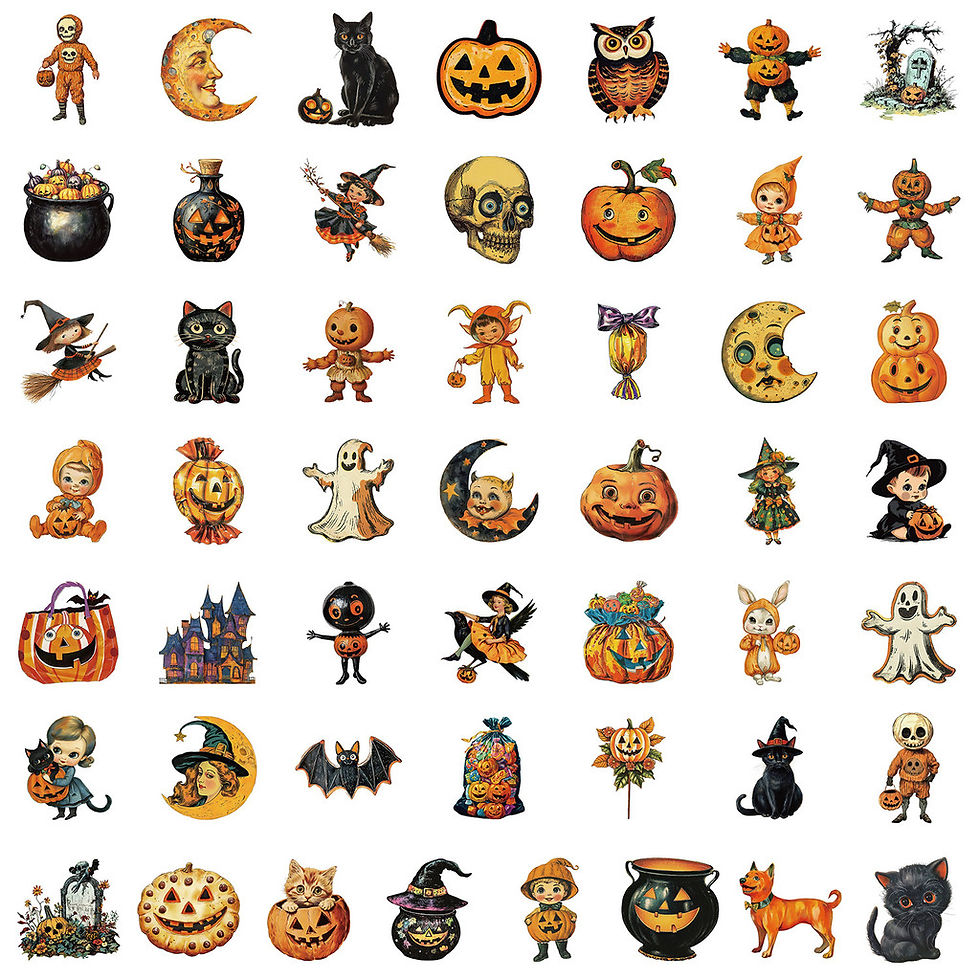 Thumbnail: 50PCS Nordic Style Halloween Graffiti Stickers - Waterproof Decor for Water Cup,