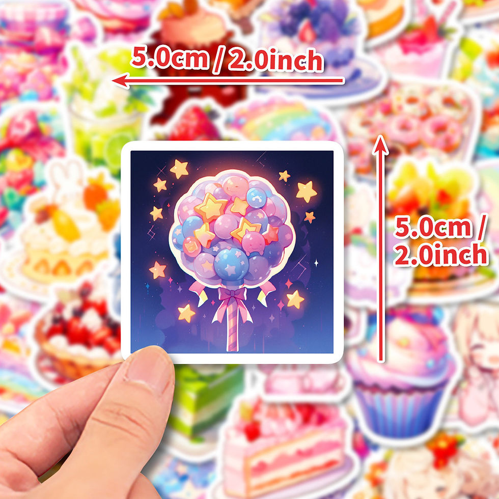 Thumbnail: 50PCS Cute Dessert Stickers - Cartoon Lovely Playful Food Stickers for Milk Tea,