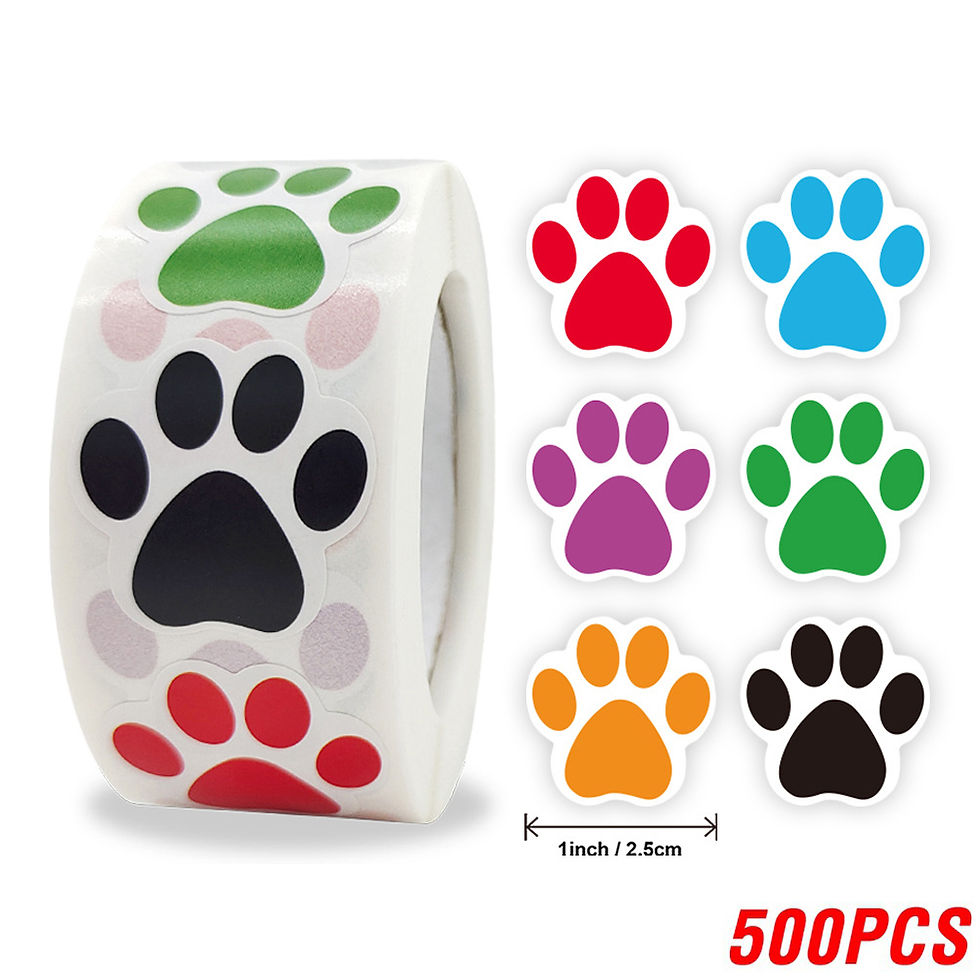 Thumbnail: 100-500Pcs Thank You Labels Stickers Round Paw Print Stickers Self-Adhesive Labe