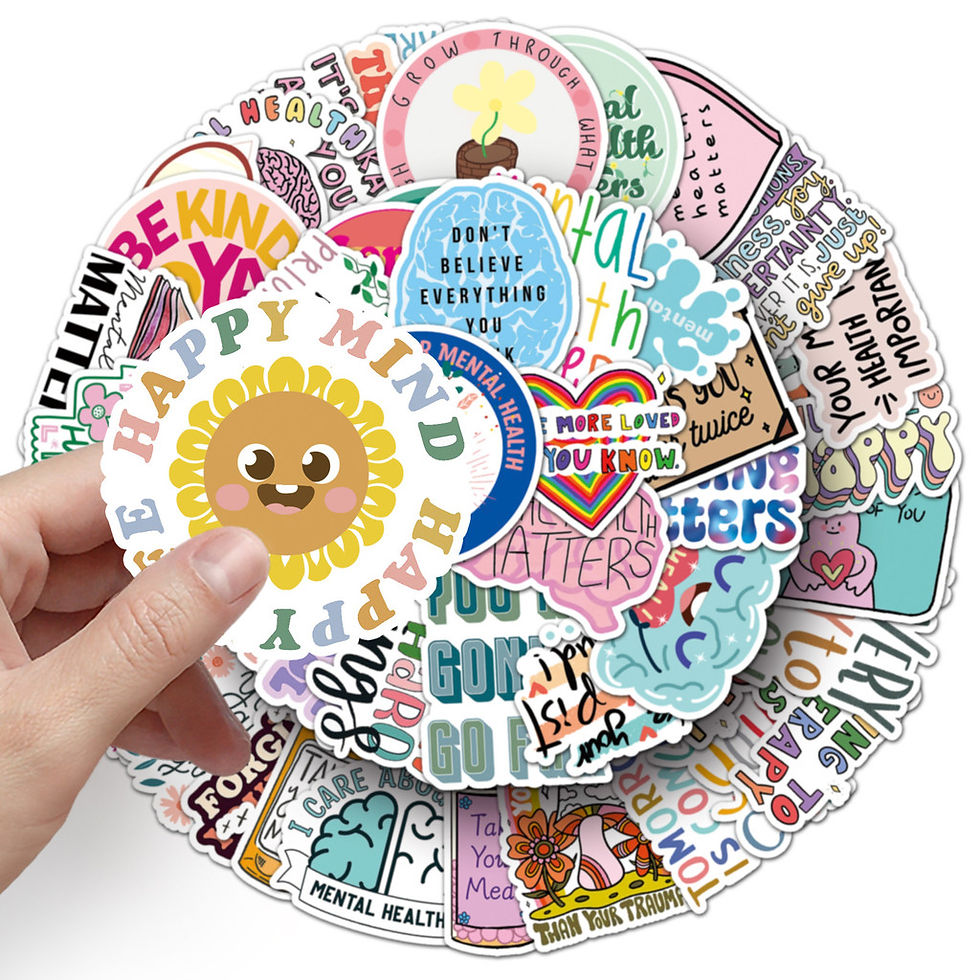 Thumbnail: 50 Pcs Mental Health Journal Stickers - Inspirational Creative English Text Graf
